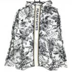 【新品】パーリーゲイツ ジップパーカー 白×黒 花柄 THERMOLITE ブルゾン レディース 0(S) ゴルフウェア PEARLY GATES