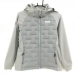 【超美品】ブリーフィング 切替ダウンジャケット ライトグレー 一部ダウン フード着脱可 レディース S ゴルフウェア BRIEFING