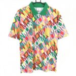 【新品】マークアンドロナ 半袖ポロシャツ ピンク×グリーン メンズ 46(M) ゴルフウェア 2023年 木村拓哉着用モデル MARK＆LONA