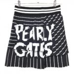 【新品】パーリーゲイツ プリーツスカート ダークネイビー×白 ボーダー ストライプ レディース 0(S) ゴルフウェア PEARLY GATES