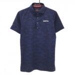 【超美品】ブリーフィング 半袖ポロシャツ ネイビー 総柄 メンズ M ゴルフウェア BRIEFING