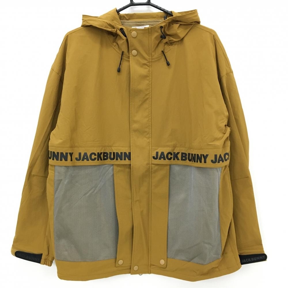 【新品】ジャックバニー ジップパーカー ブラウン×グレー 一部メッシュ地 ブルゾン メンズ 5(L) ゴルフウェア Jack Bunny