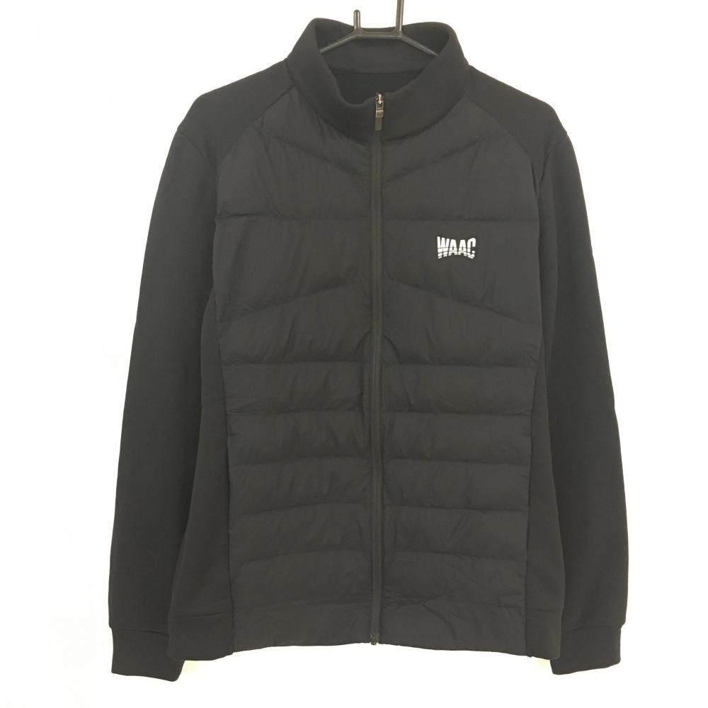 【超美品】ワック 中綿切替ジャケット 黒 身頃中綿 一部裏起毛 ロゴ メンズ 3(L) ゴルフウェア WAAC